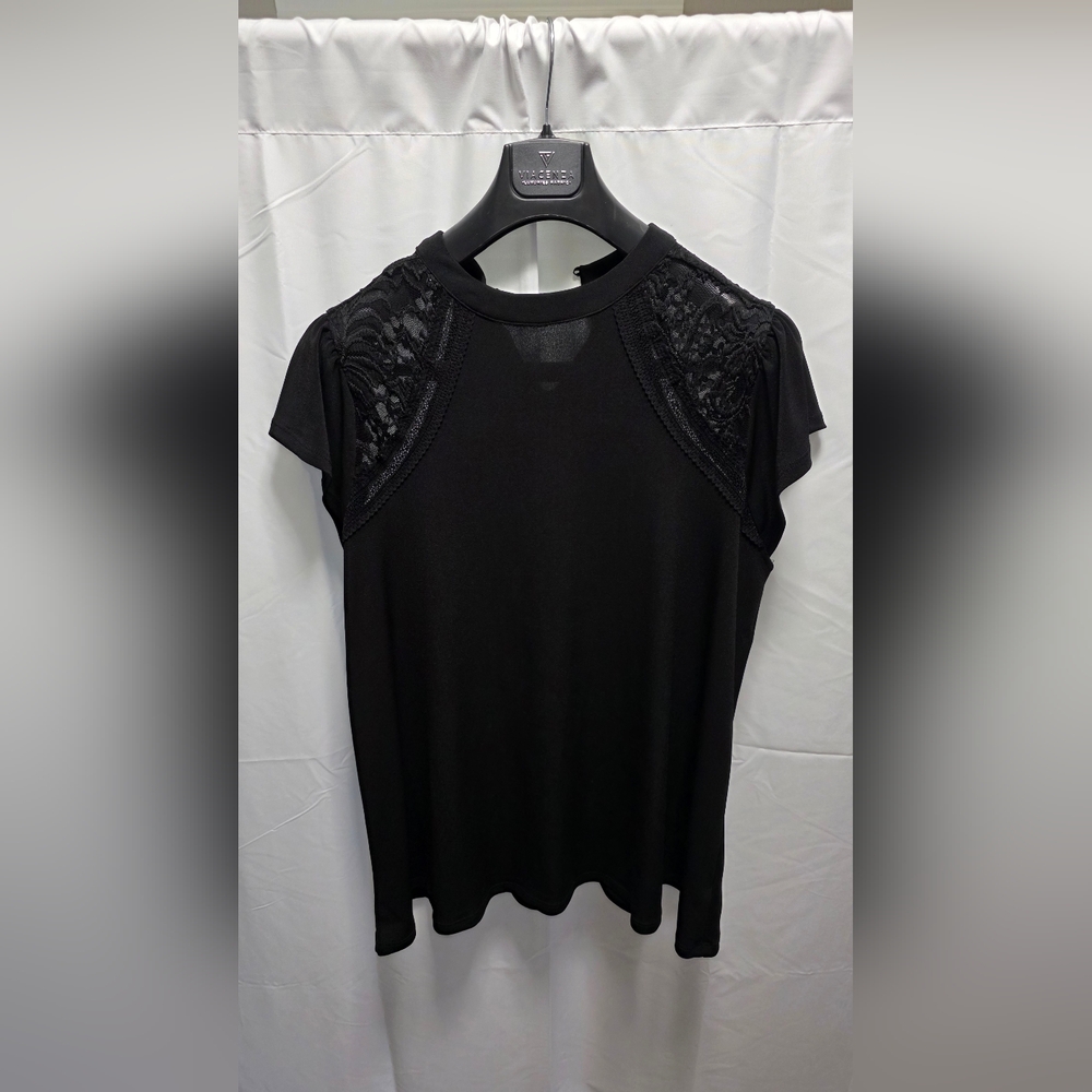 Torrid Black Top with Lace Accents